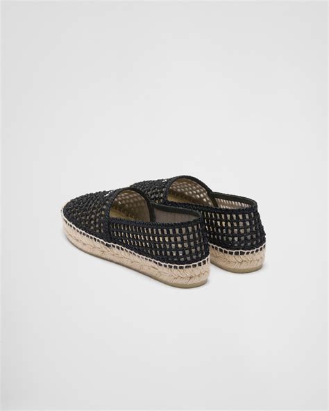 prada mesh espadrilles|Black Crochet Espadrilles .